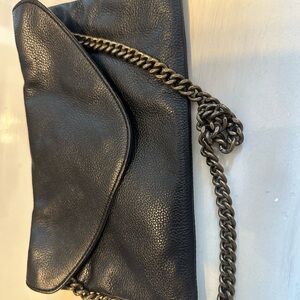 J. Crew Black Shoulder Bag with Chain Strap